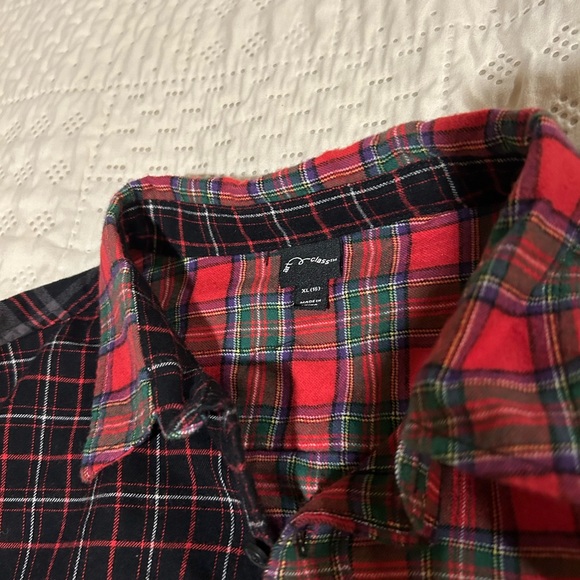 Art Class Red Multi Plaid Button Down Shirt Size XL 16 ** EUC** - Picture 3 of 3